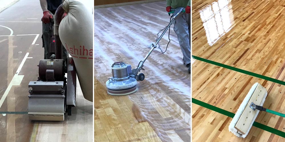 研磨樹脂塗装、ライン引き